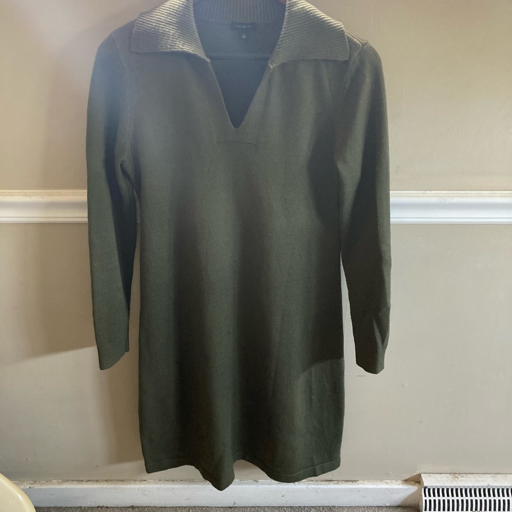 Vintage 1990’s Talbots Army Green Sweater Dress Small